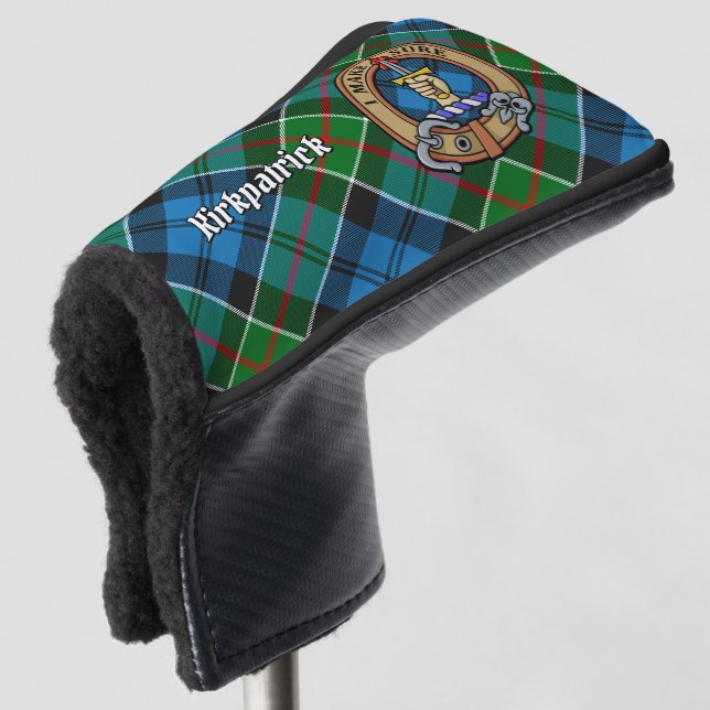 Couvre-club De Golf Clan Kirkpatrick Crest sur Tartan (Devant 3/4)