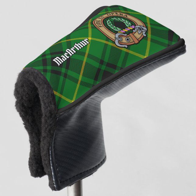 Couvre-club De Golf Clan MacArthur Crest sur Tartan (Devant 3/4)
