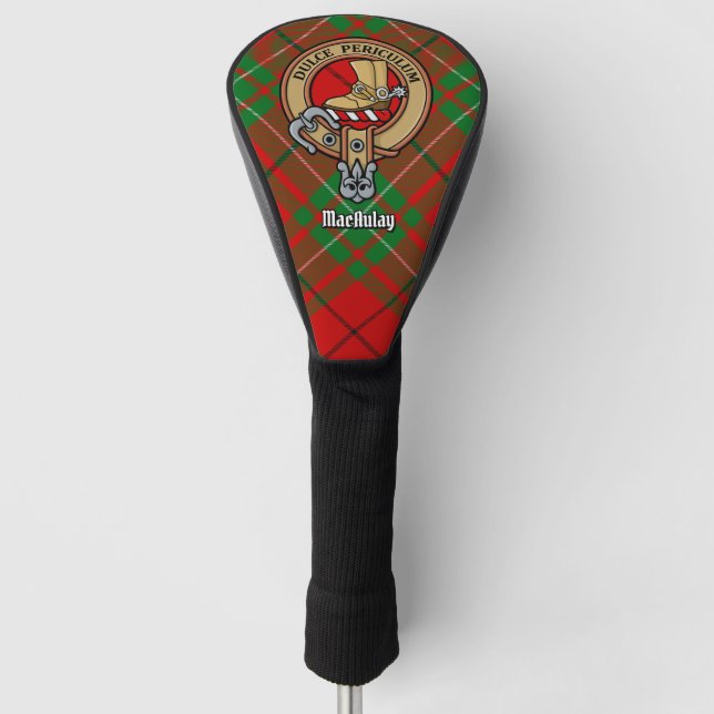 Couvre-club De Golf Clan MacAulay Crest sur Tartan (Devant)