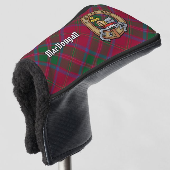 Couvre-club De Golf Clan MacDougall Crest sur Tartan (Devant 3/4)