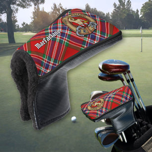 Couvre-club De Golf Clan MacFarlane Crest sur Red Tartan