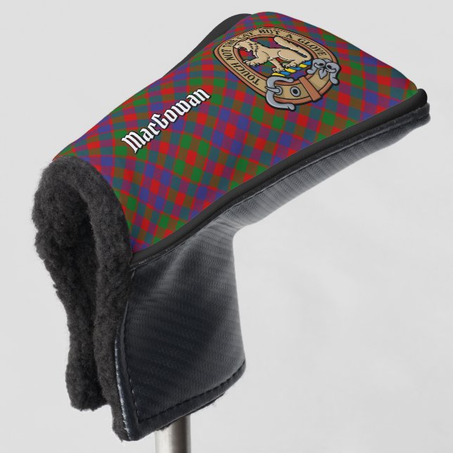 Couvre-club De Golf Clan MacGowan Crest sur Tartan (Devant 3/4)