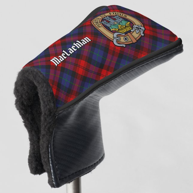 Couvre-club De Golf Clan MacLachlan Crest sur Tartan (Devant 3/4)