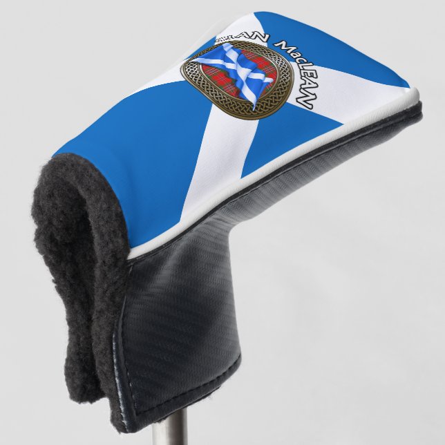 Couvre-club De Golf Clan MacLean Tartan Knot & Drapeau (Devant 3/4)