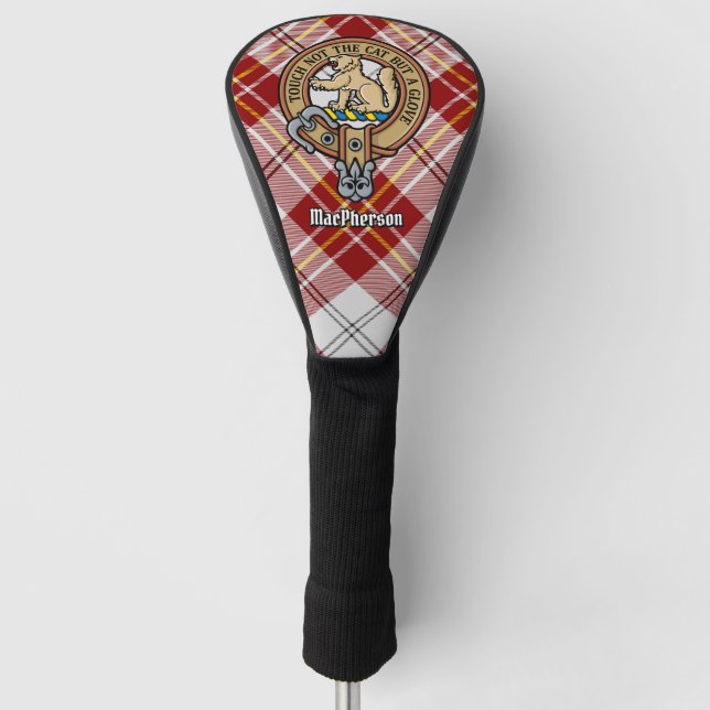 Couvre-club De Golf Clan MacPherson Crest sur la robe rouge Tartan (Devant)