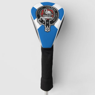 Couvre-club De Golf Clan Stewart   Stuart Crest & Tartan sur Saltire