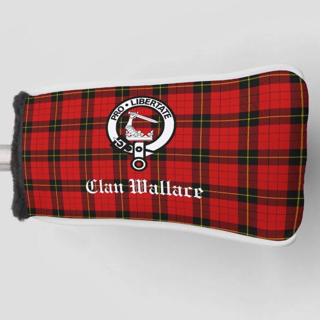 Couvre-club De Golf Clan Wallace Crest Badge et Tartan (Devant)