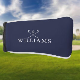 Couvre-club De Golf Classic Navy Blue Nom personnalisé Golf Clubs