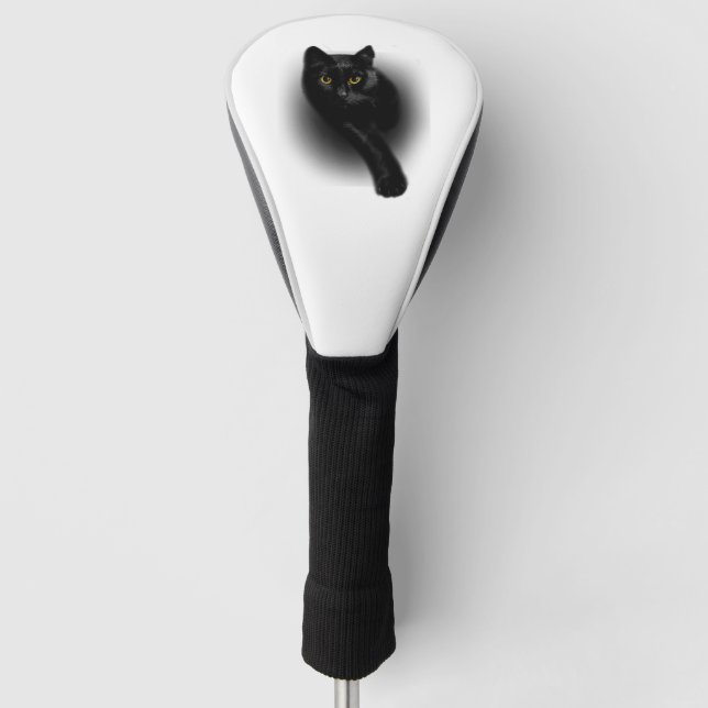 Couvre-club De Golf Clous de dépôt de chats noirs (Devant)