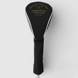 Couvre-club De Golf Club de golf Black And Gold et nom du membre