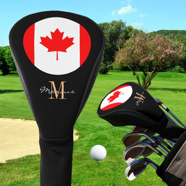 Couvre-club De Golf Clubs de golf à pavillon monogramme et canadien (Créateur téléchargé)