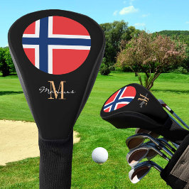 Couvre-club De Golf Clubs de golf à pavillon monogramme et norvégien