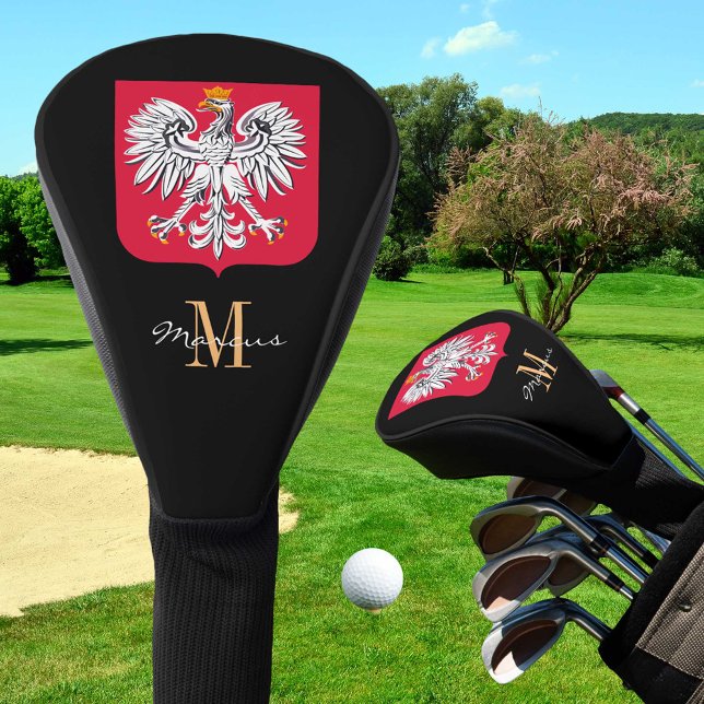 Couvre-club De Golf Clubs de golf à pavillon monogramme et polonais (Créateur téléchargé)