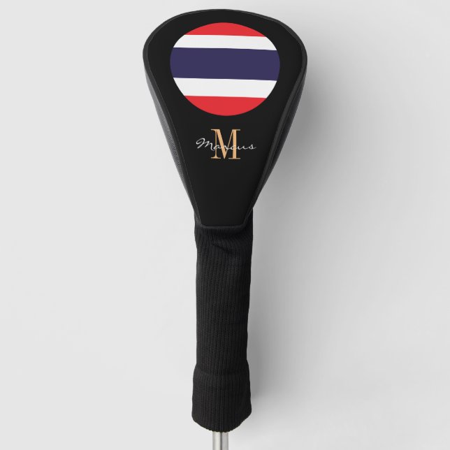 Couvre-club De Golf Clubs de golf à pavillon monogramme et thaï (Devant)