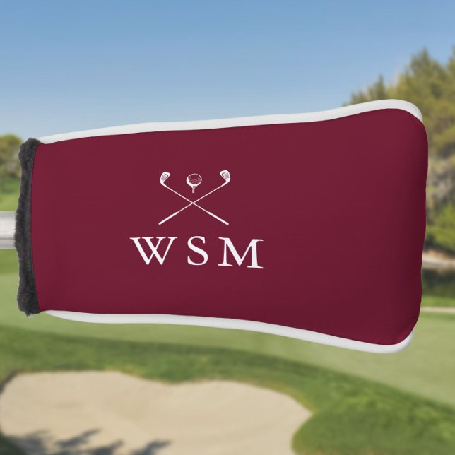Couvre-club De Golf Clubs de golf Monogram personnalisés de Bourgogne (Burgundy Personalized Monogram Golf Clubs Golf Head Cover)