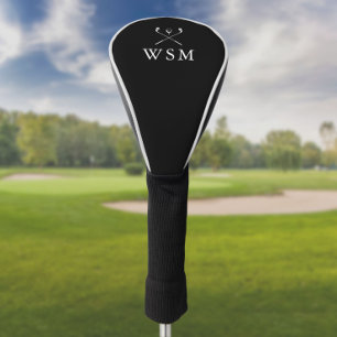 Couvre-club De Golf Clubs de golf personnalisés avec monogramme noir e