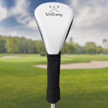 Clubs de golf personnalisés avec nom en script noi