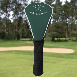 Couvre-club De Golf Clubs de golf personnalisés nom Émeraude Vert Blan