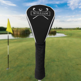 Couvre-club De Golf Clubs Et Balle Personnalisés Noir Et Blanc