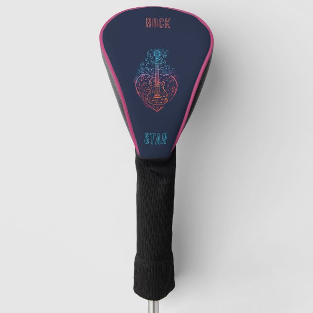 Couvre-club De Golf Coeur guitare (Devant)