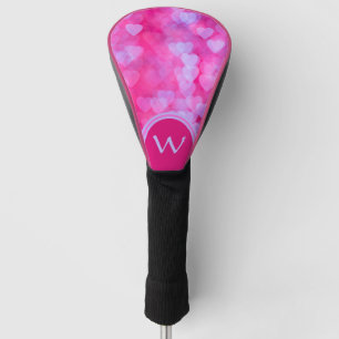 Couvre-club De Golf Coeurs Hot Rose & Lavender Personnalisés