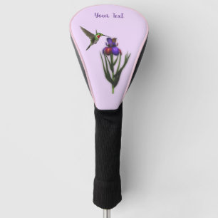 Couvre-club De Golf Colibri Et Fleur Iris Personnalisés  