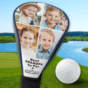 Couvre-club De Golf Collage photo personnalisé 4 Meilleur GRANDPA Par 