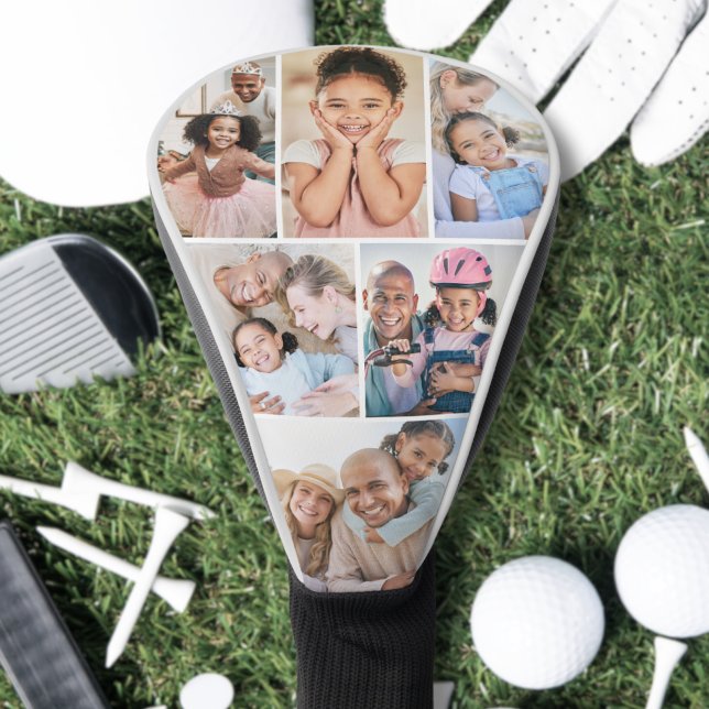 Couvre-club De Golf Collage photo Simple et élégant (Photo Collage Simple Elegant Picture Golf Head Cover)