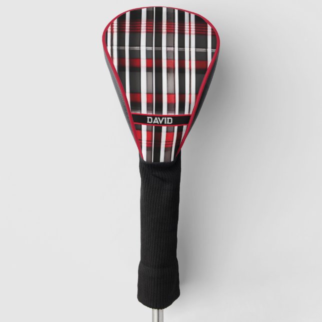 Couvre-club De Golf Collection Abstraite de plaid rouge (Devant)