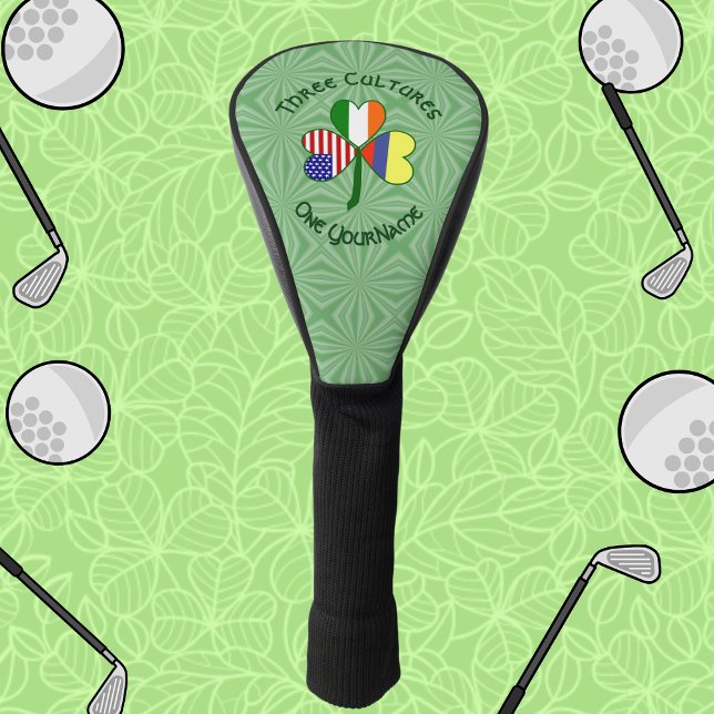 Couvre-club De Golf Colombien Irlandais Shamrock Drapeaux américains V (Créateur téléchargé)