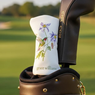 Couvre-club De Golf Columbine Aquarelle avec Hummingbird Personnalisé
