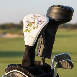 Couvre-club De Golf Columbine Aquarelle avec Hummingbird Personnalisé