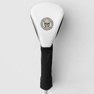 Couvre-club De Golf Conception de gravure vintage de cercle de crâne d