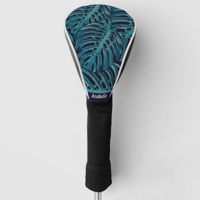 Couvre-club De Golf Conception tropicale Turquoise moderne personnalis (Devant)
