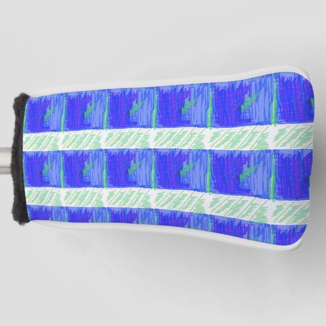 Couvre-club De Golf Coolest Blue Nautical Abstract  (Devant)