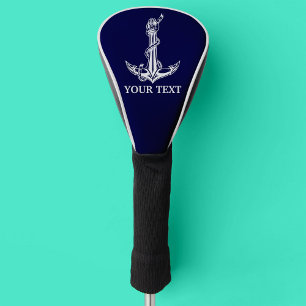 Couvre-club De Golf Corde d'Ancre Nautique vintage Votre texte ici