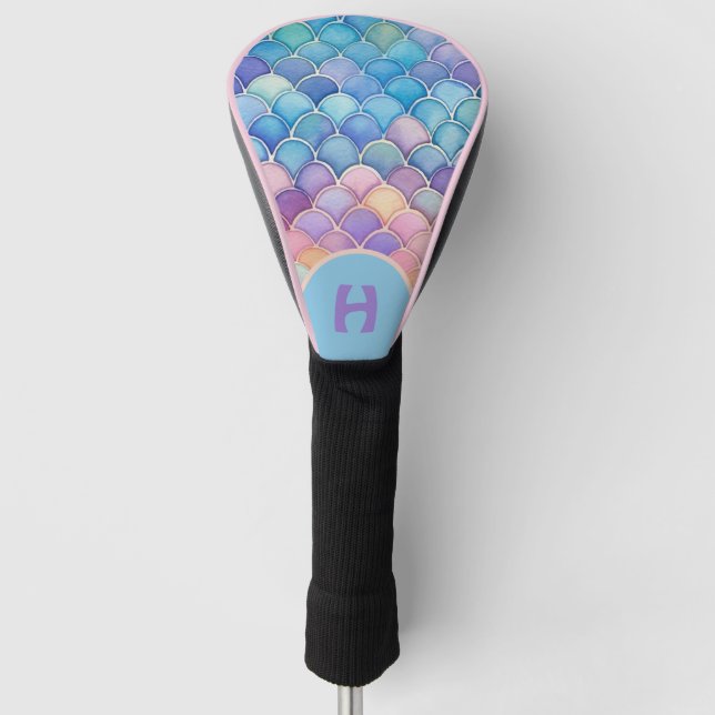 Couvre-club De Golf Couleurs Sirène avec Monogramme Conception personn (Devant)