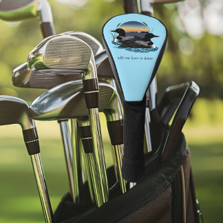 Couvre-club De Golf Couple de plongeons arctiques Coucher de soleil Bl