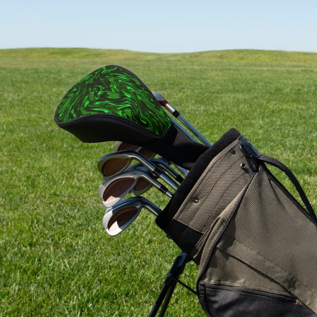 Couvre-club De Golf Courbes vertes texturées ressemblant à une masse d (In Situ)