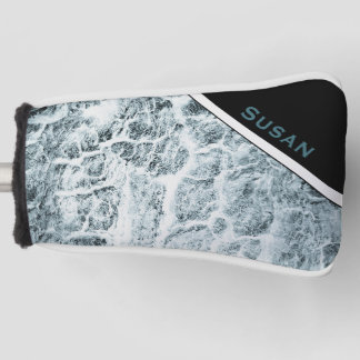 Couvre-club De Golf Couvercle "Bois blanc-turquoise"