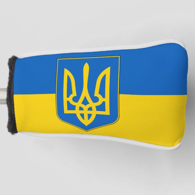 Couvre-club De Golf Couvercle de golf avec drapeau d'Ukraine (Devant)