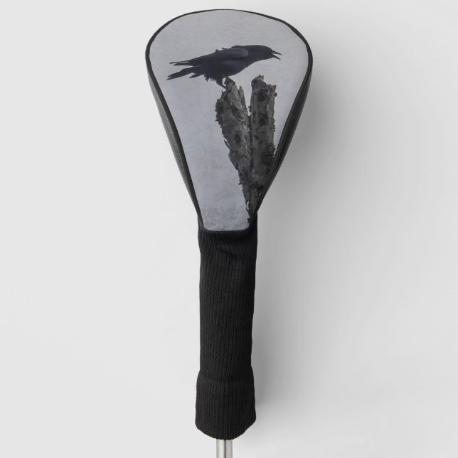 Couvre-club De Golf Couvercle de tête de golf Crow (Devant)