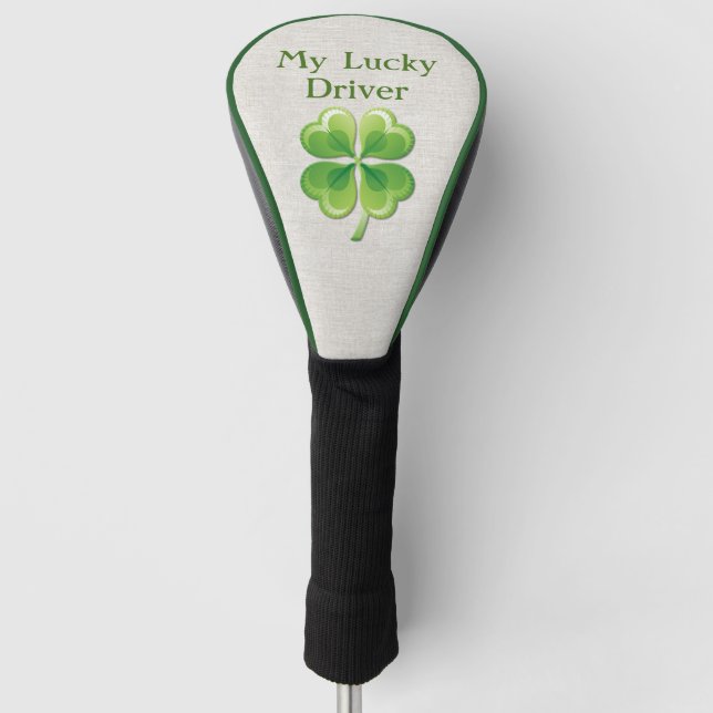 Couvre-club De Golf Couverture chanceuse de conducteur de shamrock (Devant)