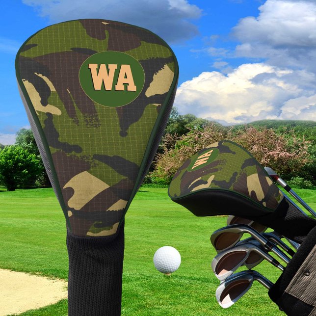 Couvre-club De Golf Couverture de golf Camouflage, chasseur monogrammé (Créateur téléchargé)