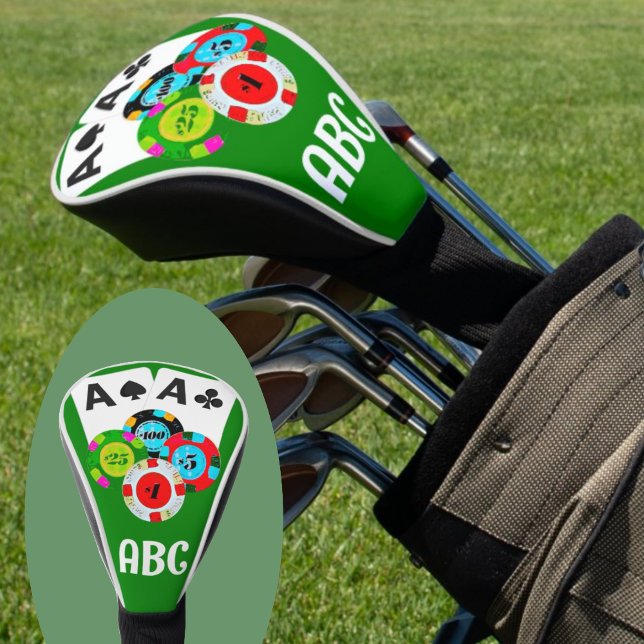 Couvre-club De Golf Couverture de pilote de l'As Noir Poker - personna (Créateur téléchargé)