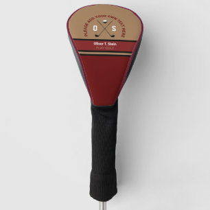 Couvre-club De Golf couverture de tête de golf marron bordeaux avec no