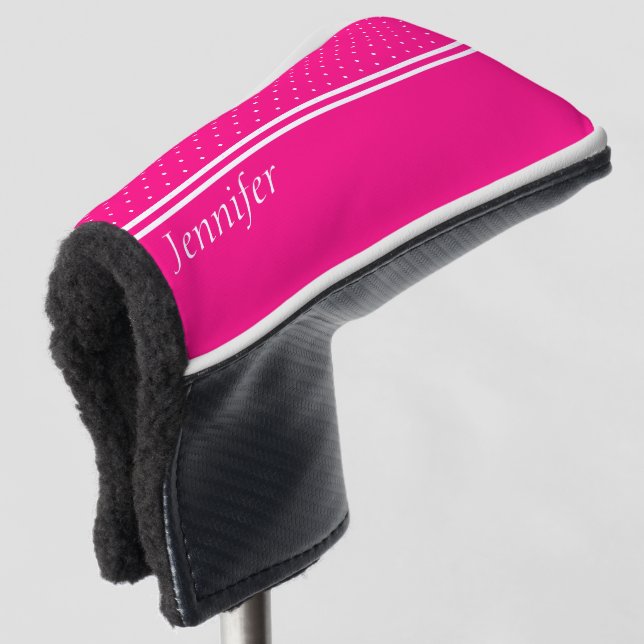 Couvre-club De Golf Couverture de tête de golf rose personnalisée (Devant 3/4)