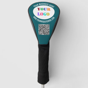 Couvre-club De Golf Couvre-tête de golf avec texte de logo et code QR