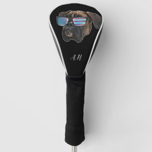 Couvre-club De Golf Couvre-tête monogrammée pour chien de boxe