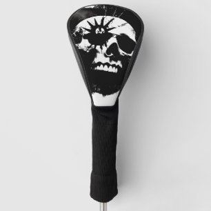 Couvre-club De Golf Crâne noir et blanc